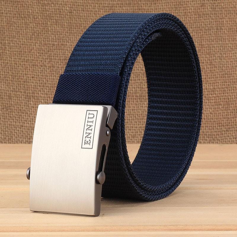 TUSHI Thick Nylon Belt Men s Canvas Students Korean All-matching Automatic Buckle 120cm королевский синий
