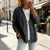 Giacca da Donna jijijing con Bottoni Frontali in Finto Denim, Cappotto Casual a Manica Lunga con Scollo a V, Cardigan Vintage Lento in Imitazione Jeans