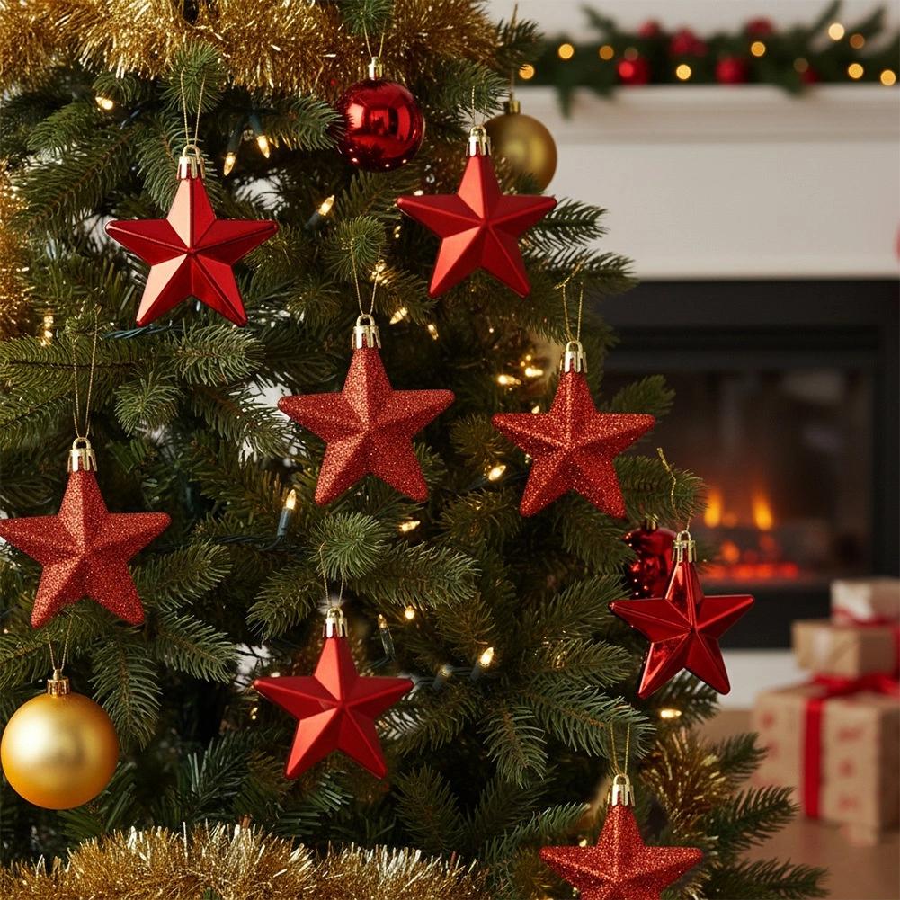 8x Bombki Choinkowe Świąteczne Nietłukące Czerwone Zestaw Bombek Choinka