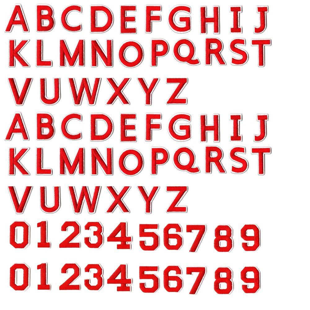 72 Stück Bunte Alphabet-Stickaufnäher A-Z 0-9 Stoff-Applikation Bügel-Aufkleber Aufnäher Handgefertigter Stick-Aufnäher