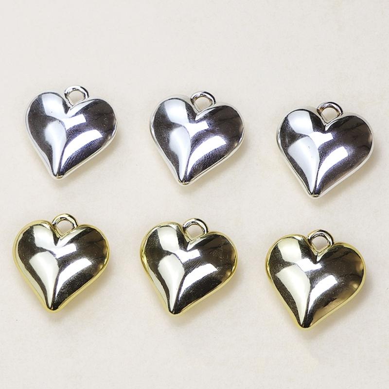 10 Pieces Sweet Heart Pendant Necklace and Earrings Peach Heart Pendant with Hole Heart Pendant for DIY Necklace Making