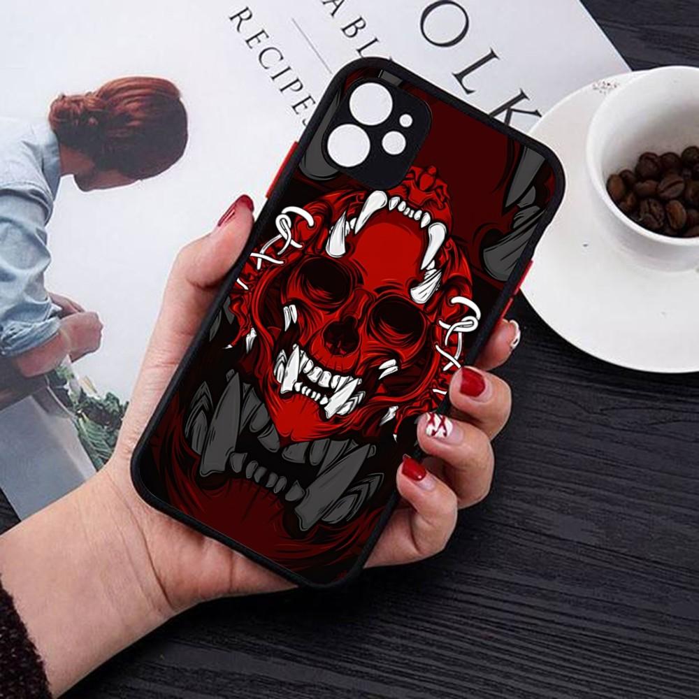 Samurai Oni Mask Phone Case For IPhone 14 11 12 13 Mini Pro Max 8 7 Plus X XR XS MAX Translucent Matte Cover