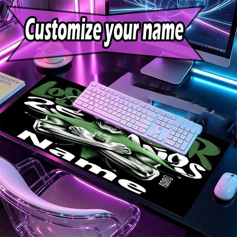Custom Name Personalized Club Santos Laguna Pattern Mousepad, Laptop PC Desk Mat, Decorative Desk Mat for Home Keyboard Pad Gift