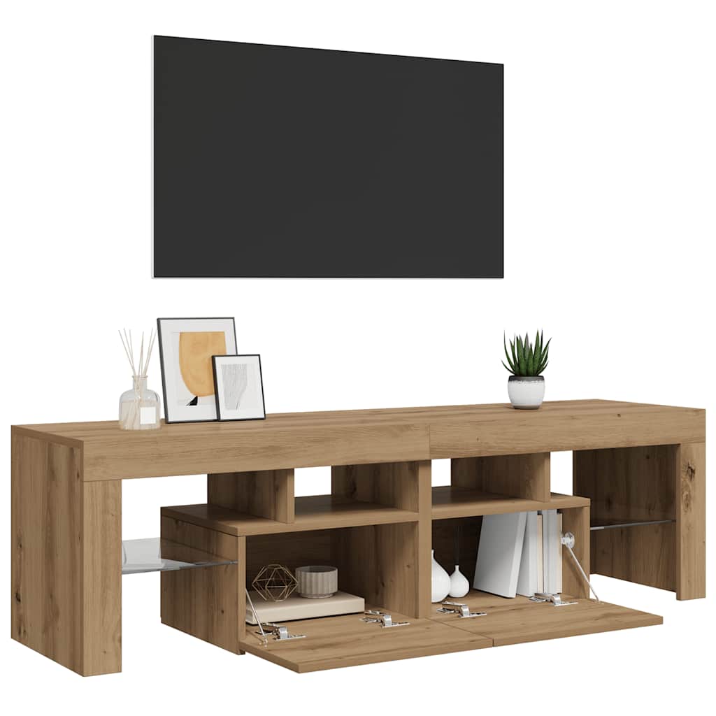 Vidaxl Mobile Porta TV con Illuminazione a LED, Rovere Artisan, 140X36,5X40 Cm