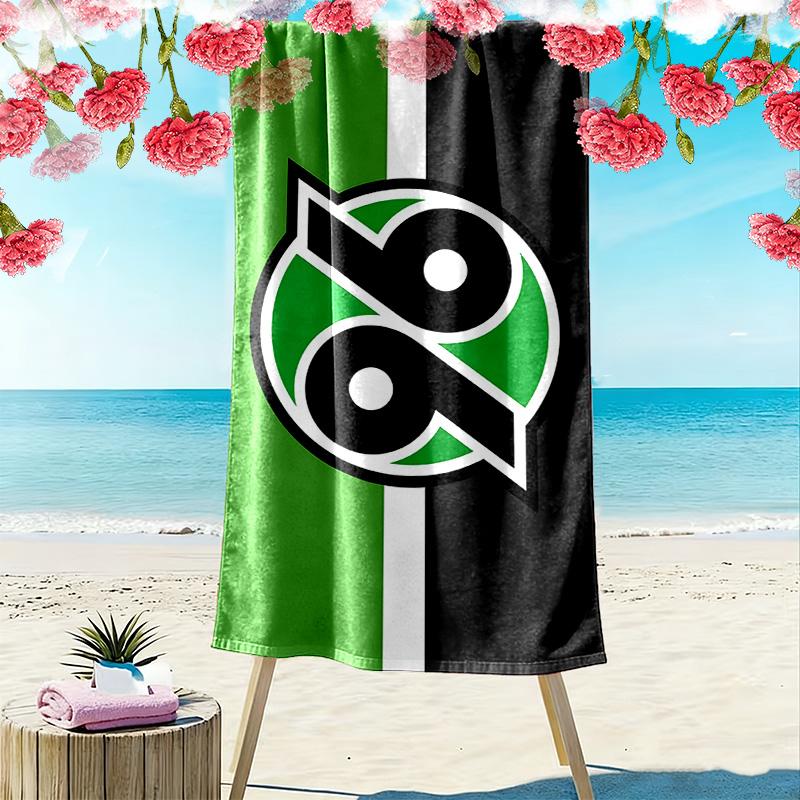 Hannover 96 Baskılı Plaj Havlusu, Plaj Kamp Yüzme İçin Büyük Yumuşak Hızlı Kuruyan Havlu