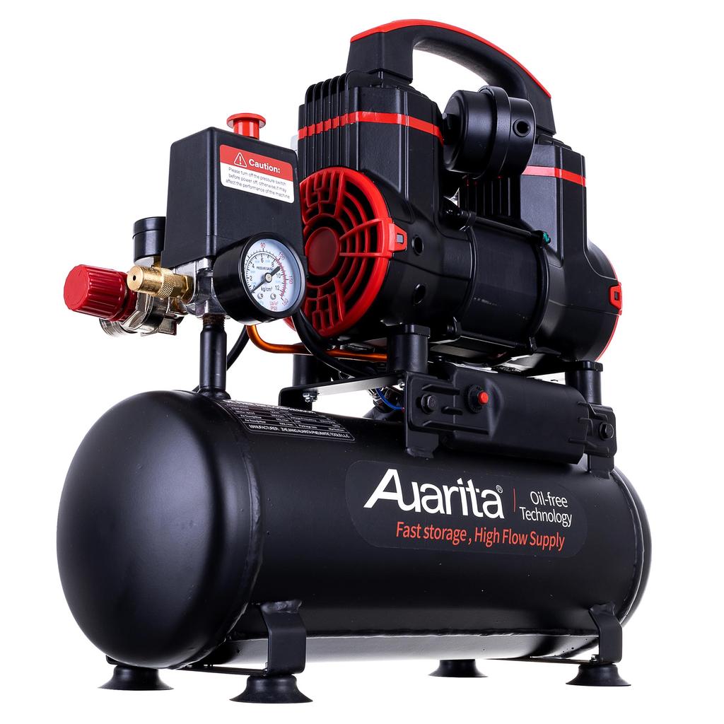Kompresor Bezolejowy Auarita 900W 8L Dwutlokowy Cichy Sprezarka