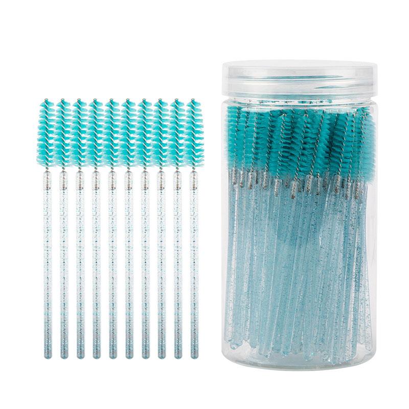 50 Pièces Brosses Jetables pour Extensions de Cils Sourcils Cils Goupillons Baguettes de Mascara Avec Étui de Rangement Outils de Maquillage de Beauté