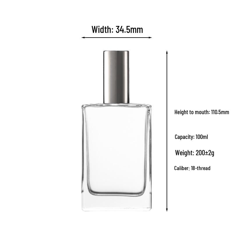 Portable Transparent Glass Perfume Decanter with Screw Cap and Fine Mist Spray 