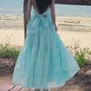 Mint Mambo Seaside Resort Atmosphere Beach Dress Design Sense Neck Dress Fairy Temperament Swing Skirt
