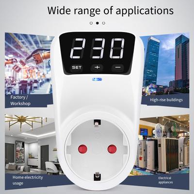 Voltage Protector Digital Display Socket HLP02 16A Auto Reset for Over Voltage and Under Voltage Protection 3680W Power Socket