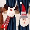 Festive Cartoon Santa Window Curtain Bands for Christmas Decoration