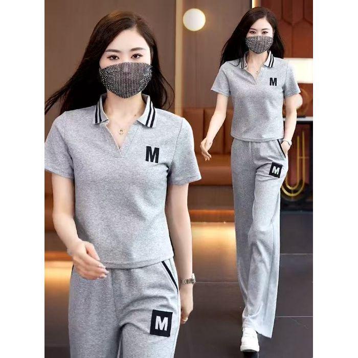 Women's Summer 2025 Fashion: Short Sleeve Top & Wide Leg Pants Set