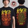 Slayer Reign In Blood 40th Anniversary Tour 2026 Merch Skull Pentagon With Dates Back T-Shirt