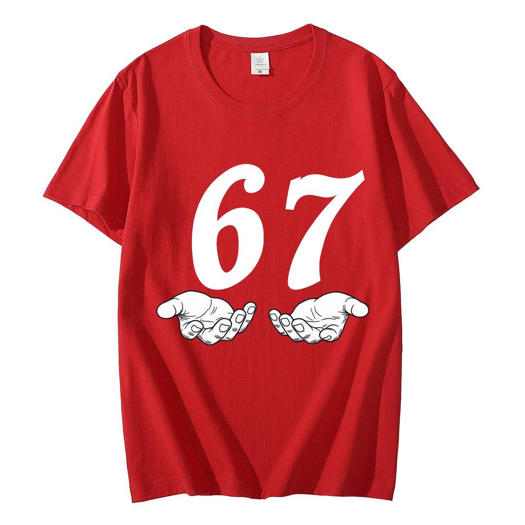 Six Sept 6 7 Meme Mains Drôles T-shirt Tendance High Street Mode Manches Courtes T-shirts Hommes Femmes Vêtements Coton T-shirts