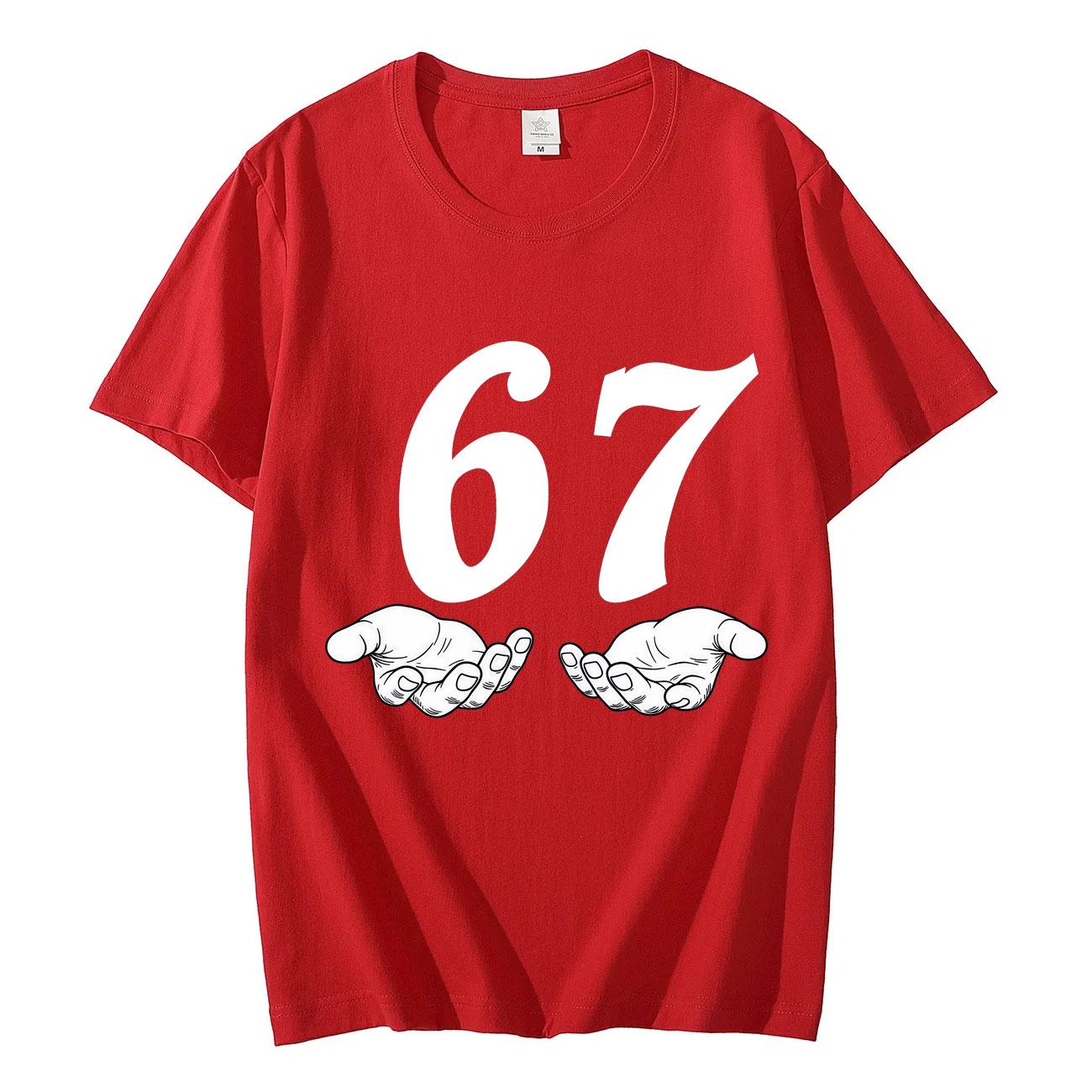 

Six Seven 6 7 Meme Funny Hands Tshirt High Street Trend Fashion Short Sleeve Tshirts Men Women Clothing Casual Cotton T Shirts S