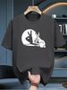 Unisexs 100 Cotton Funny Rabbit Print Tshirt Summer Casual Short Sleeve Graphic Tee