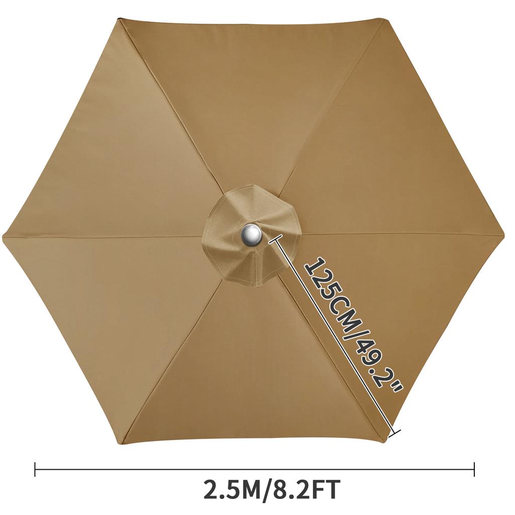 Waterproof Replacement Umbrella Cloth 2/3M Patio Parasol Cover UV-Anti Canopy Cover Replacement Parasol Cover for Balcony Garden