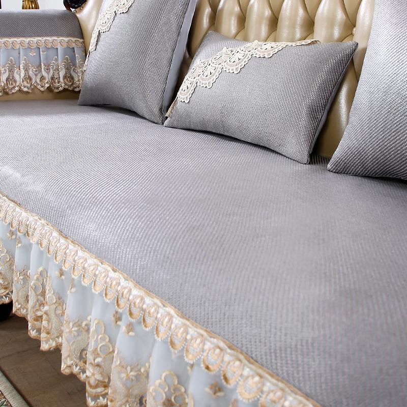 Summer Coolness Rattan Mat Fabric Sofa Cover European Hemline Living Room Decoration Non-slip Slipcover Sofa Cushion Home Decor