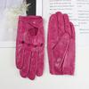 Women's Sheepskin Driver Gloves Thin Breathable Unlined Colored Leather Gloves Summer