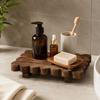 Scalloped Edge Wooden Storage Tray Solid Wooden Decorative Pedestal  Kitchen Display