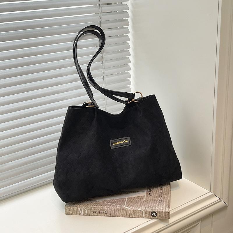 

Student class canvas bag women s 2025 new trendy fashion diamond tote bag versatile college style shoulder bag