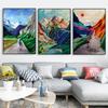 Modern Bicycle Poster Art Canvas Print Colorful Cycling High In The Mountains Wall Picture Home Room Decor Painting Gift Cuadros
