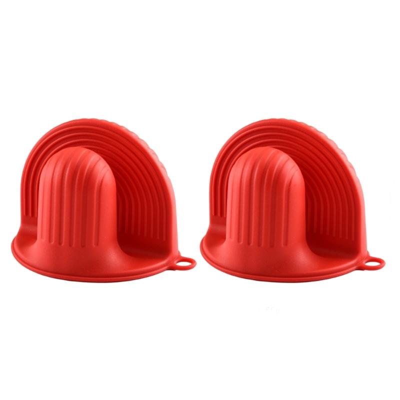 Set mit 2 ergonomischen Küchenhandschuhen, Silikon-Ofenhandschuhe, hitzebeständig, zum sicheren Entnehmen heißer Teller aus der Mikrowelle