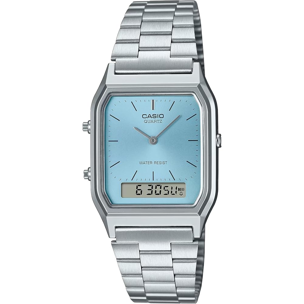 Женские аналоговые кварцевые часы Casio с ремешком из нержавеющей стали AQ-230A-2A1MQYES, Серебристые