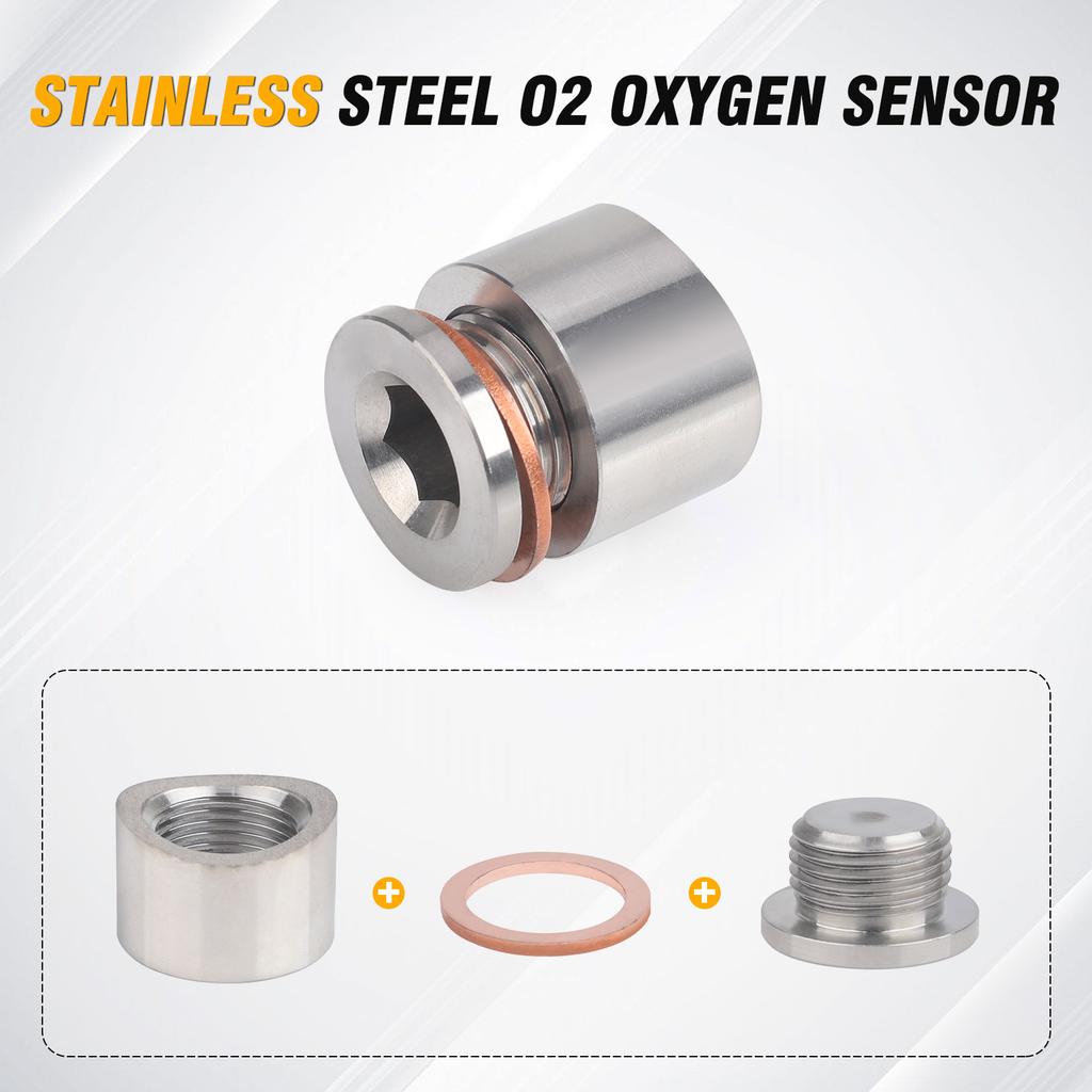 Oxygen Mounting Bungs and Plugs Adapter M18X1.5 Weld Stainless Steel O2 Oxygen Sensor Bung Flat Or Notched Style Or 30 45 Degree