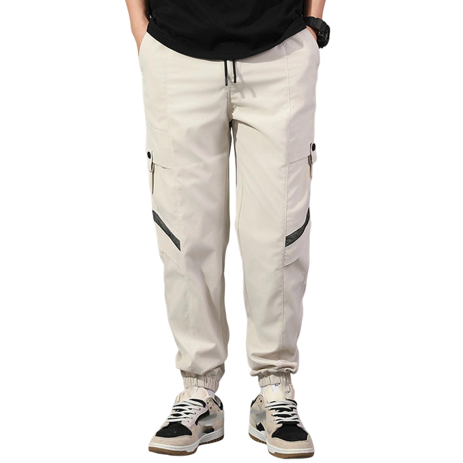 

Men s Outdoor Sports Loose Versatile Multiple Bags Workwear Trousers XL белый