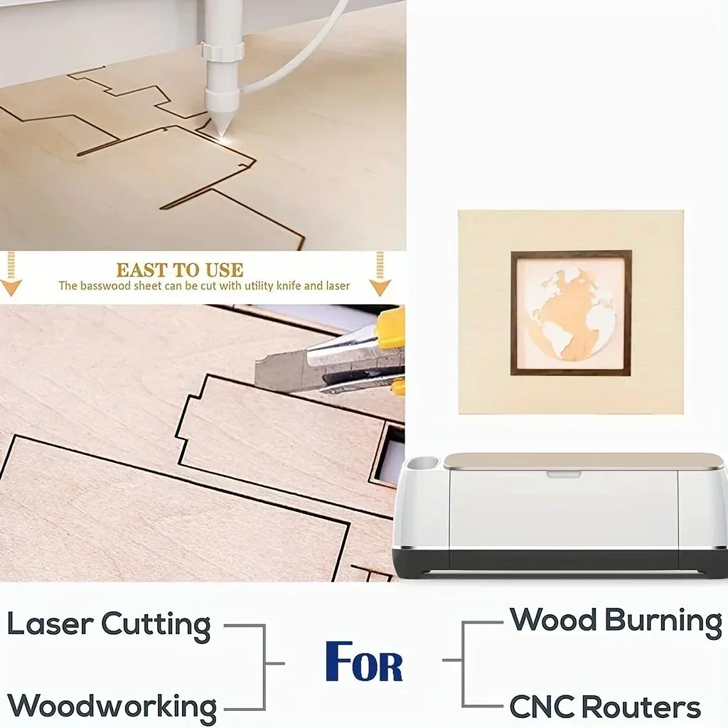 4 Stück Neue Holzplatten für Malerei Handwerk 2 mm Dicke Sperrholzplatten mit glatten Oberflächen Quadrate Holzbretter für Handarbeit
