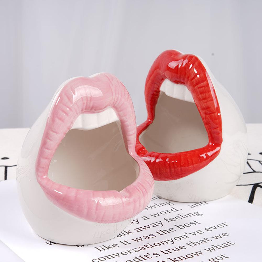 Funny Red Lips Mouth French Fries Ceramic Food Bowls Ice Cream Bowls French Fry Cup Holder For Restaurant Party Home