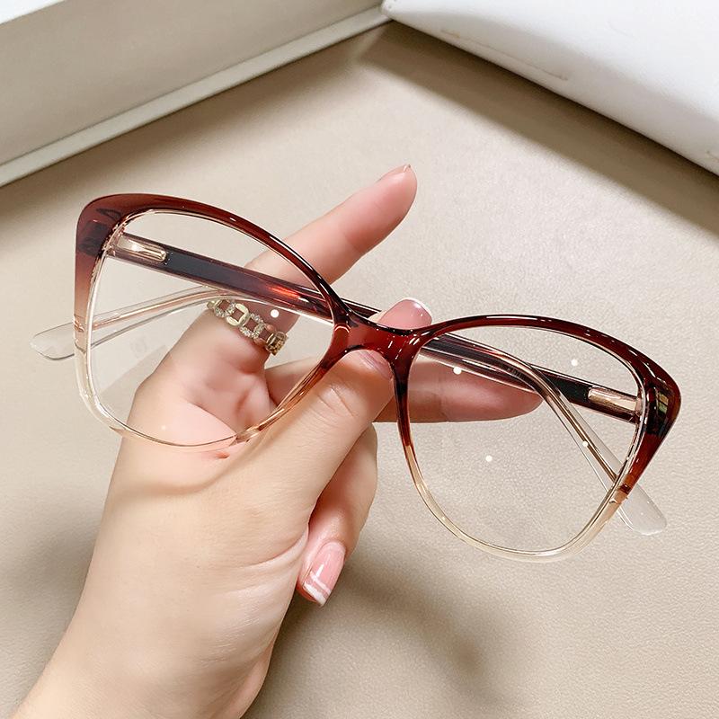 New Green Cat Eye Blue Light Blocking Glasses Frame TR90 Luxury Oversized Presbyopic Eyeglasses Popular Reading Glasses +2.25 +4