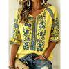 Women's Pink Floral Embroidered Tie Neck Blouse, Casual Loose Tops for Spring Summer Daily Wear & Vacation Occasions