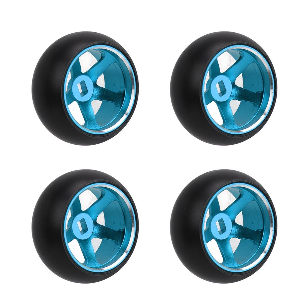 4PCS RC Drift Tires Aluminum Alloy RC Tires and Wheels Set for Wltoys K989 K969 P939 28413 1 28 RC Cars Blue