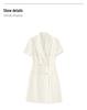 Women's Summer High-End Double-Breasted Slimming Suit Dress with Turn-Down Collar