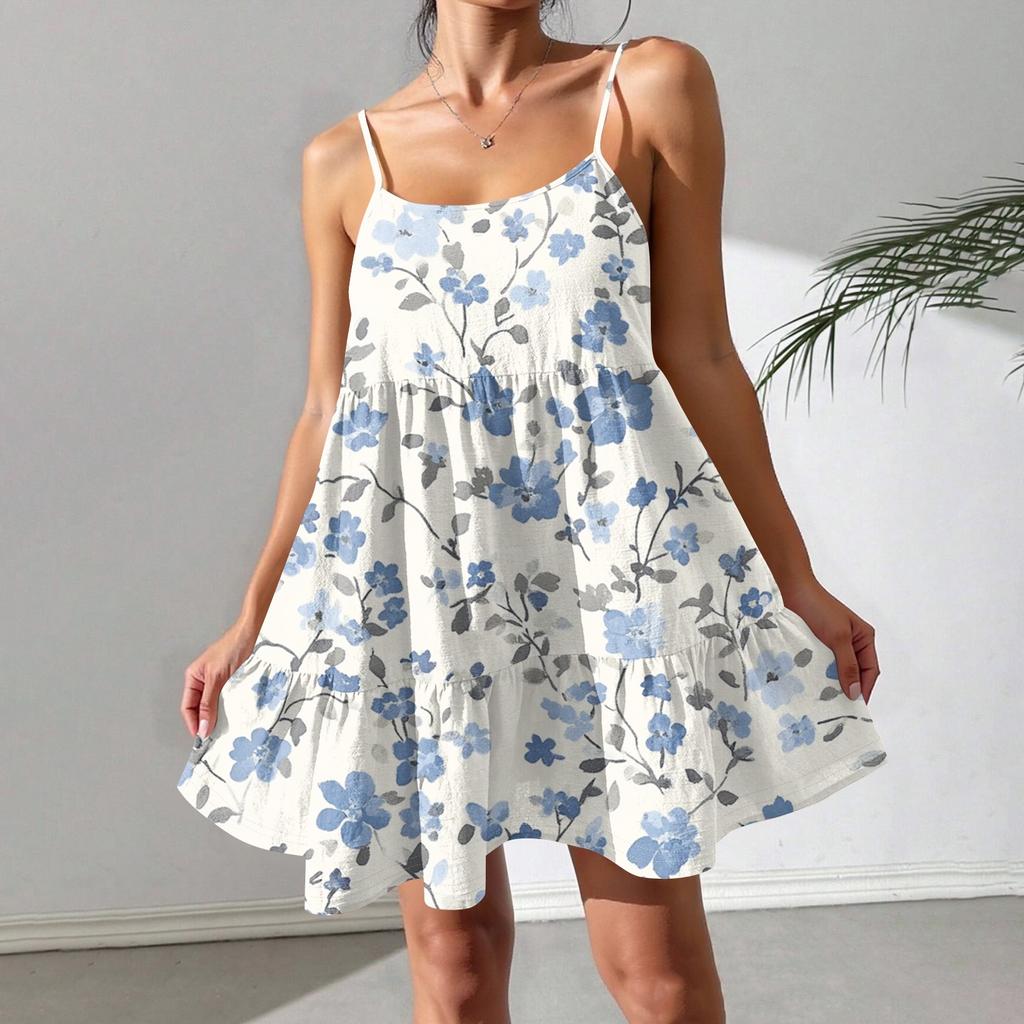 Zomer Sexy Feest Kleur Spaghetti Bandjes Gerimpelde Korte Jurk Casual Voor Vrouwen