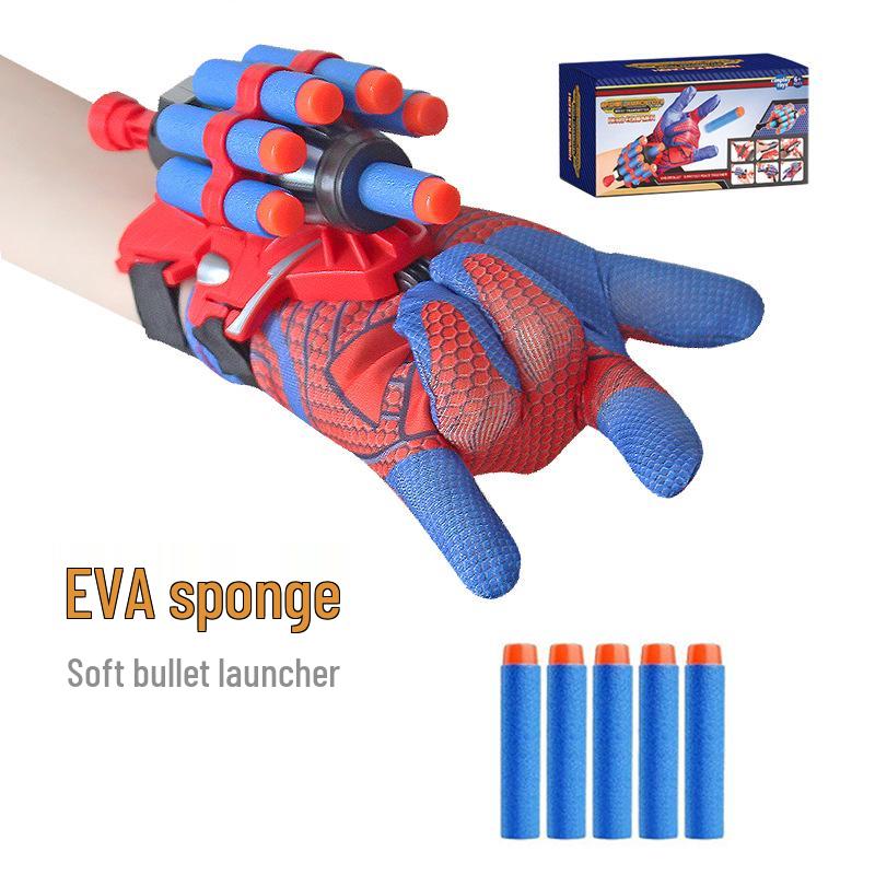 Children's Spider Hero Web Shooter Glove with Soft Bullet and Suction Cup Dart Launcher