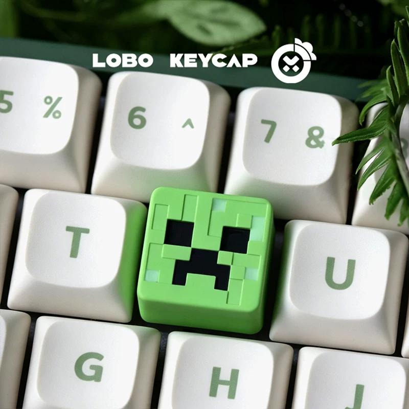 Cartoon Square Shape My World Series Pixel Style Multiple Styles Keycap Keyboard Decoration Resin Material Custom Edition Gifts