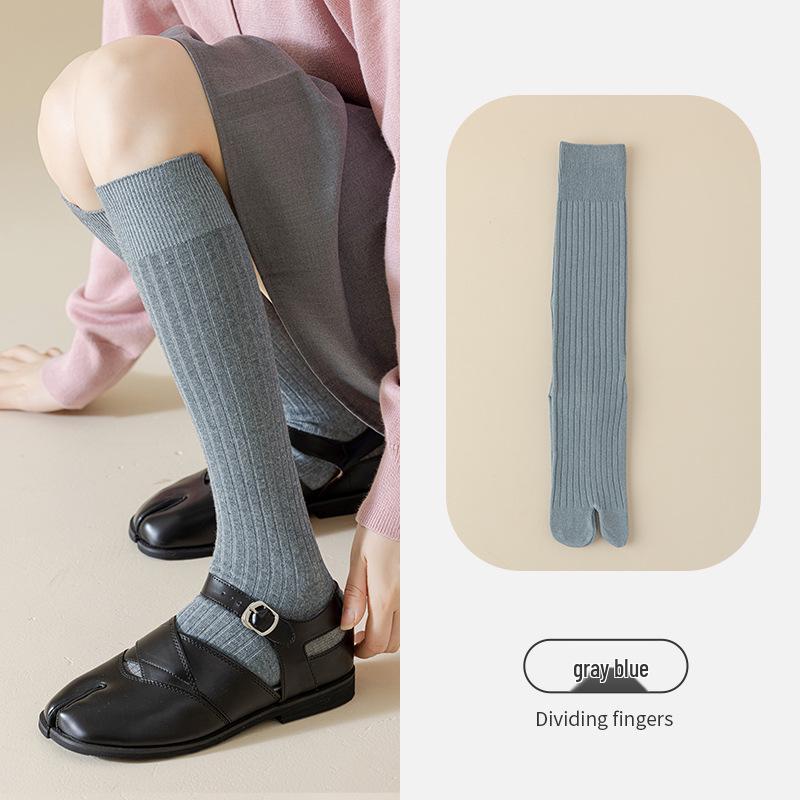 Women's Split Toe Over Knee Slimming Socks - Spring Autumn Cotton Two Toe Long Socks
