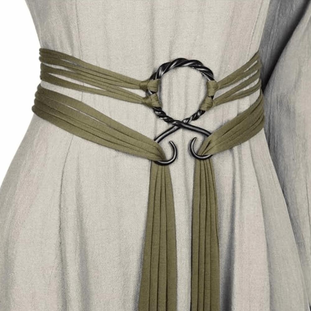 Braided Waist Cinch Fringe Loop Decorative Belt Fashion Long Rope Chain Belt Renaissance