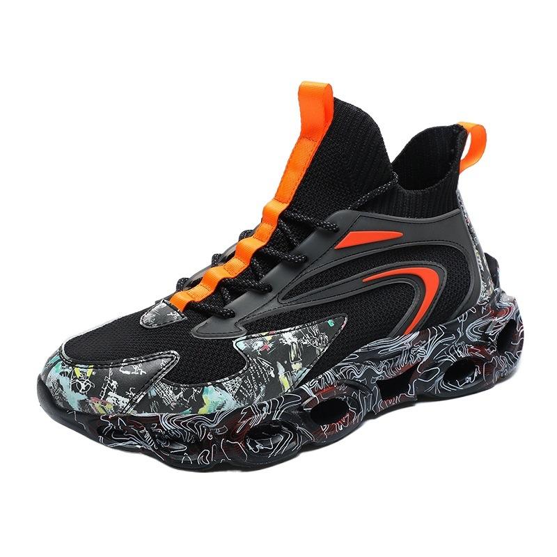 Large Size New National Flying Woven Blade Casual Sneakers Running Shoes Fashion Couple Dad Shoes Men's Shoes