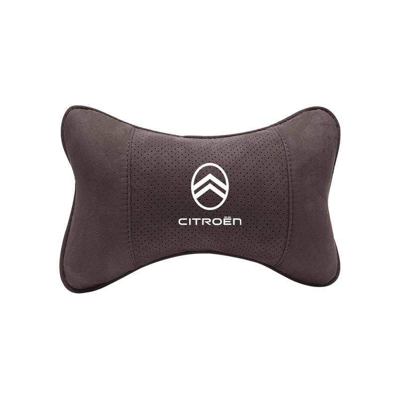 Wildleder Auto Kopfstütze Atmungsaktives Auto Nackenkissen Für Citroen C5X e-C4 X e-C3 C4 C3 C5 Berlingo C-Elysee C-Crosser C1 C6 C2
