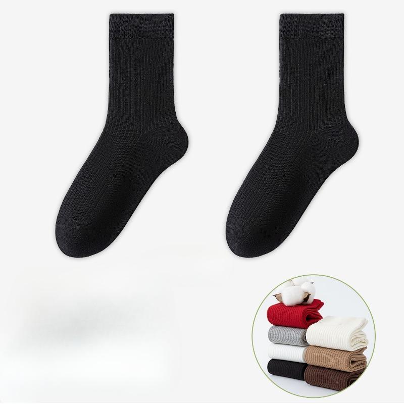 

Female Spring and Autumn Simple All Purpose Pure Color Vertical Anti Bacterial Anti Odor Cotton Socks 1 pair
