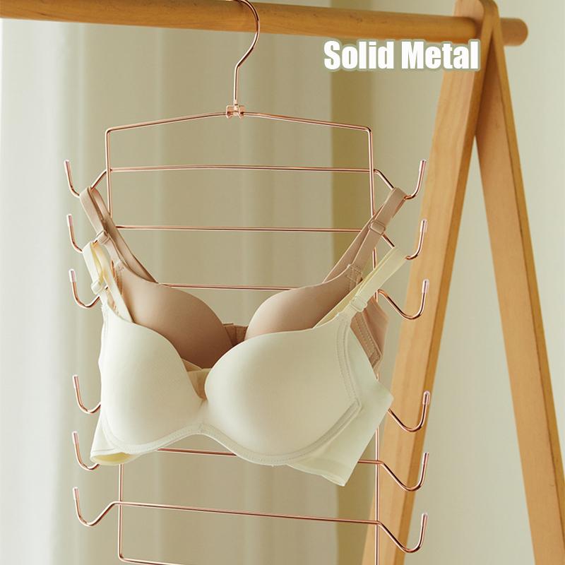 1PCS Gold Tank Top Hanger,Bra Organizer Rack with 360° Rotatable Hook for Closet,Space Saving Metal Clothes Racks for Camisole