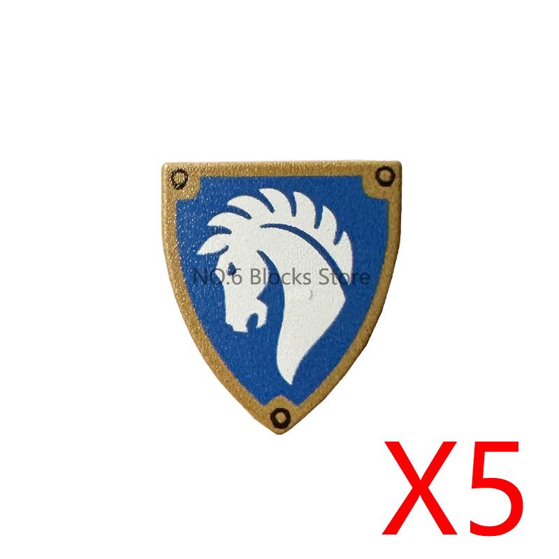 Medieval Military Castle Knight Accessories Building Block Roman Figure Soldier Crusader Viking Shield Armor Eagle Brick Toy S01