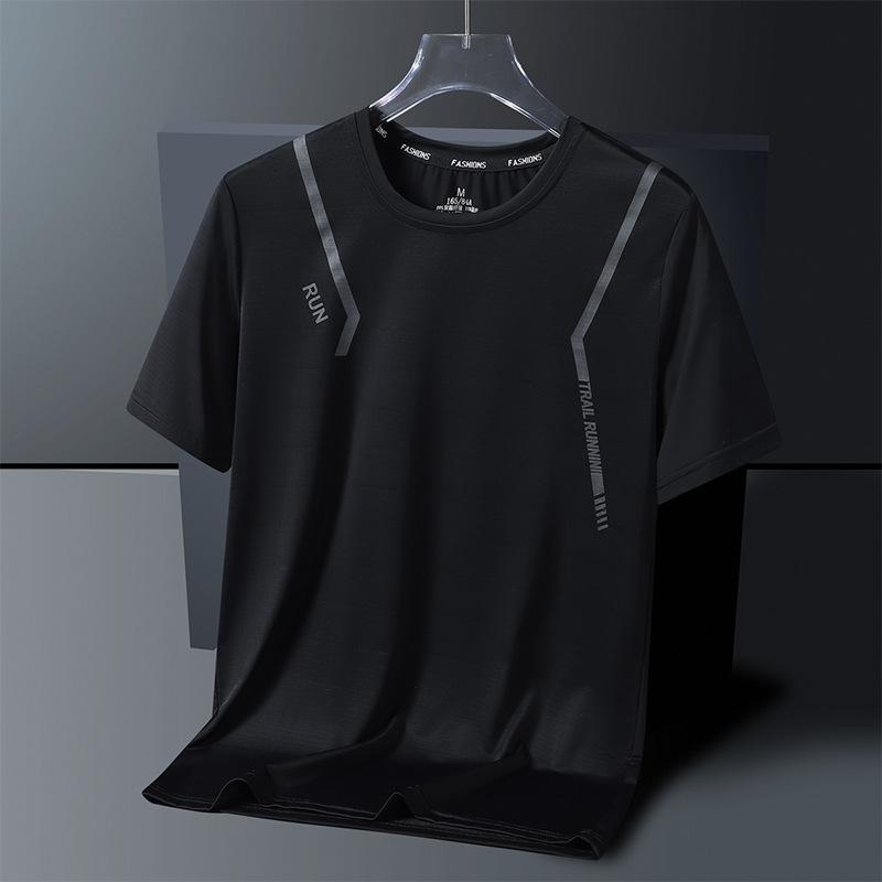 casual Oversized Men's Casual Sport T-Shirt Gym Bodybuilding Fitness Short Sleeve Shirt Summer Mesh Quick Dry Breathable Clothes