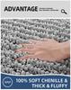 Chenille Long Pile Bathroom Mat - Water Absorbent & Anti-Slip Foot Pad for Home Use