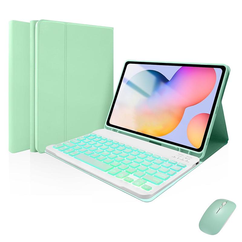 Compatible Protective Case with Seven-Color Backlit Detachable Bluetooth Keyboard for iPad Pro 11"/10.2", with Pen Slot.