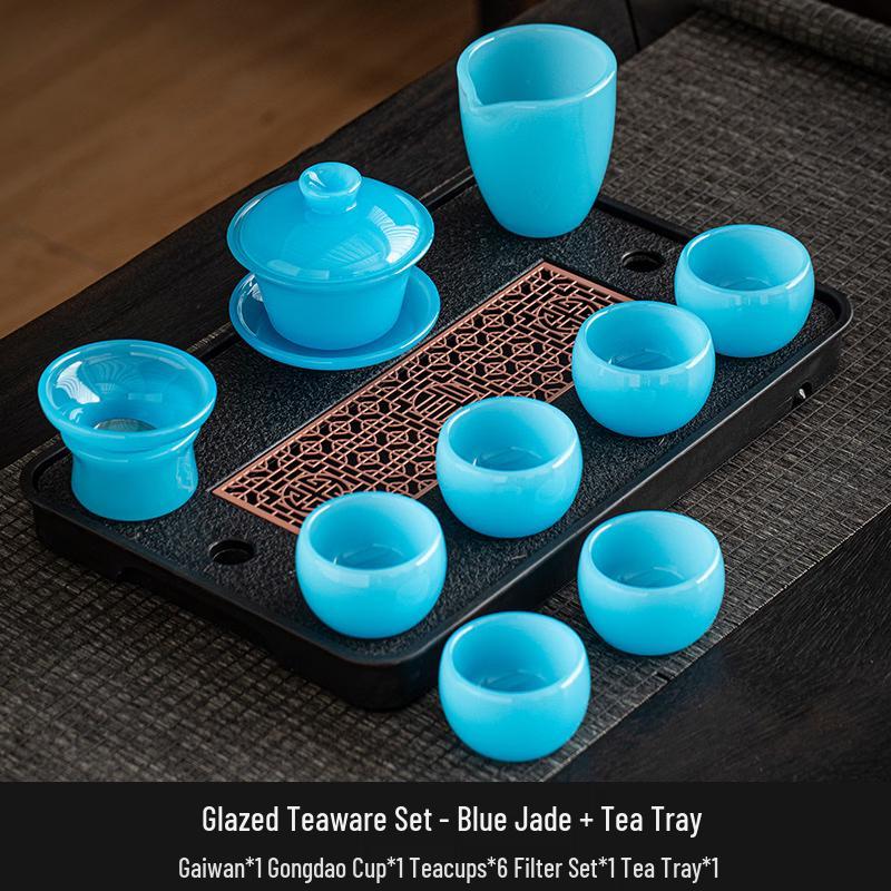 Chaxun Ice Jade Glazed Ceramic Tea Set